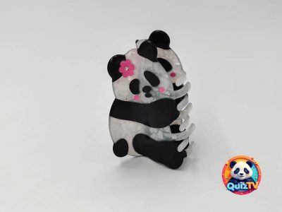 Pandás hajcsipesz fekete-fehér panda mintával