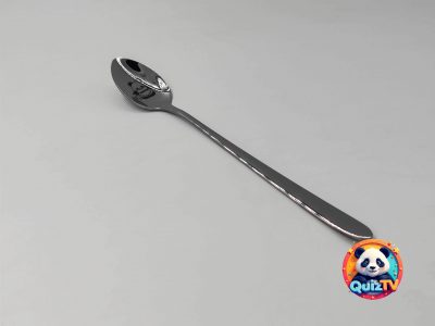 Rozsdamentes acél pandás kanál gravírozott panda mintával