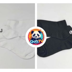 Pandás zokni csomag, fekete és fehér színben, hímzett pandafejjel