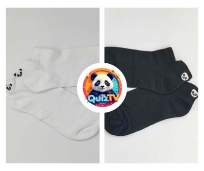 Pandás zokni csomag, fekete és fehér színben, hímzett pandafejjel