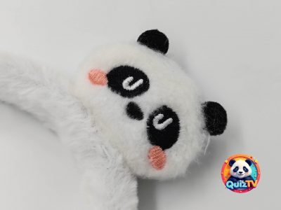 Plüss pandás hajpánt gyerekeknek két pandafejjel